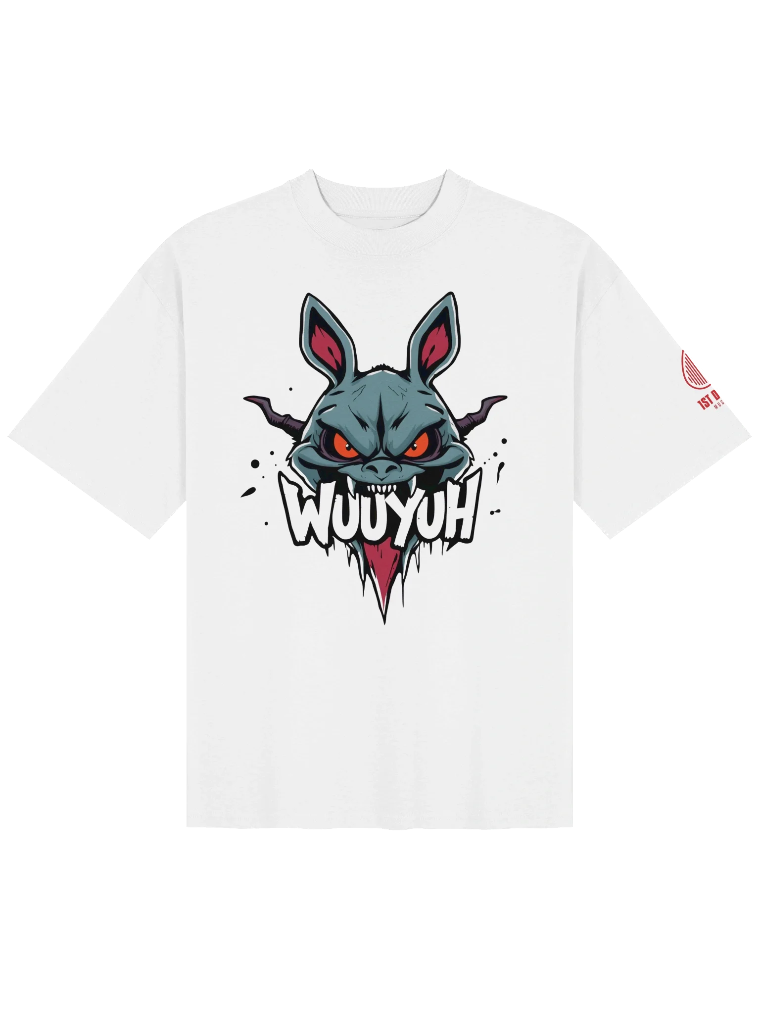 WUUYUH Red, White, and Blue Oversized T-shirt — view 2