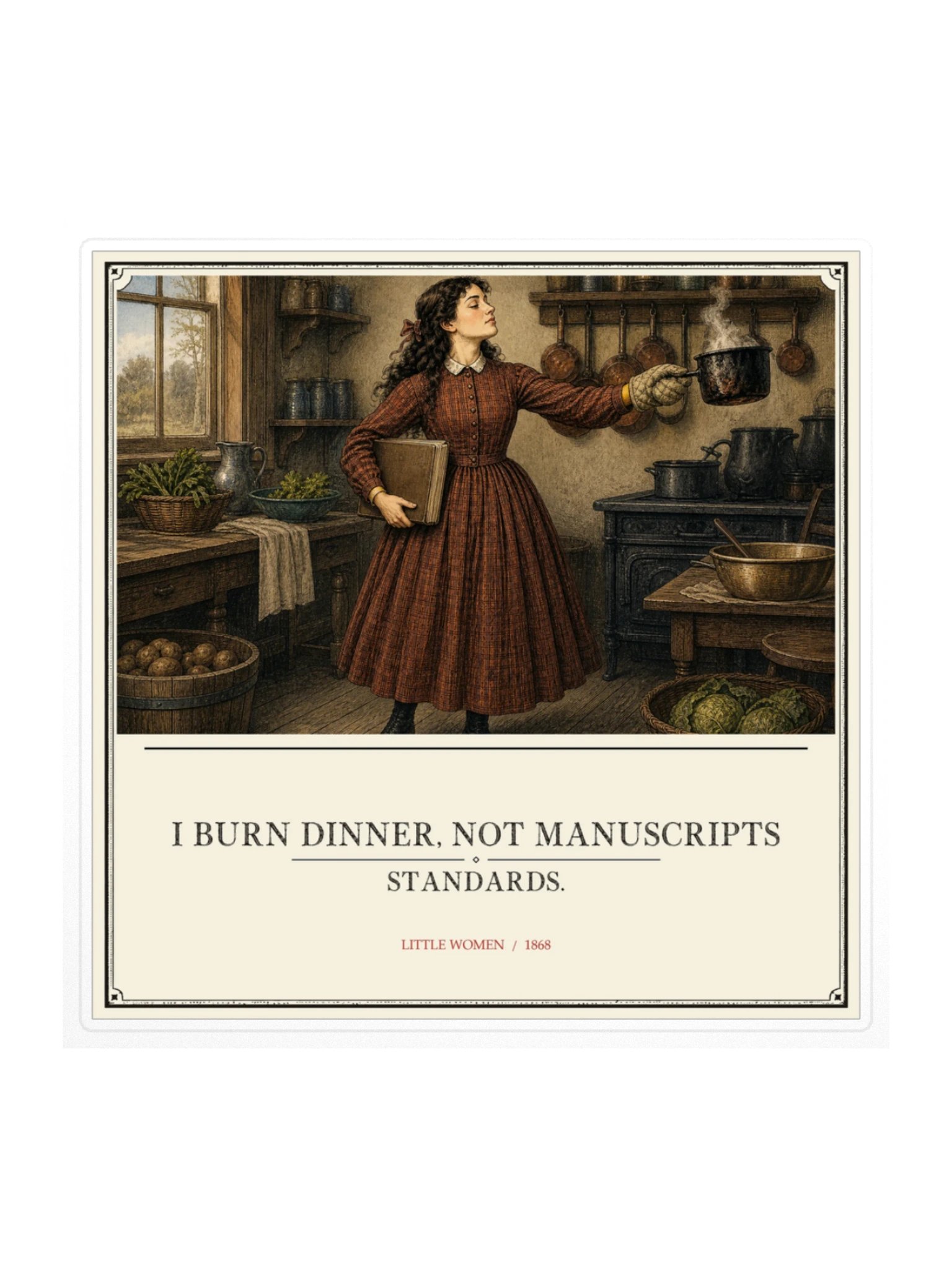 Burn Dinner Not Manuscripts -- Little Women Sticker product image (1)