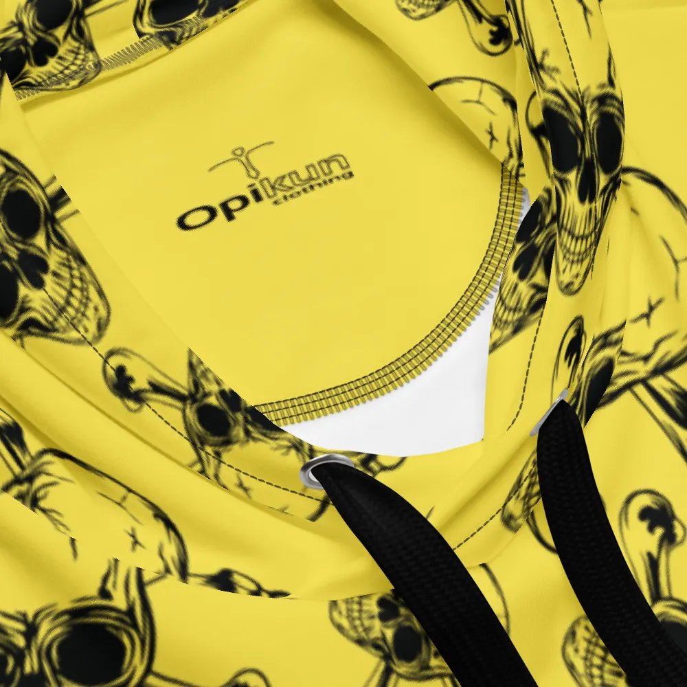 Skull & Bones - Yellow - All-Over Print Recycled Unisex Hoodie product image (6)