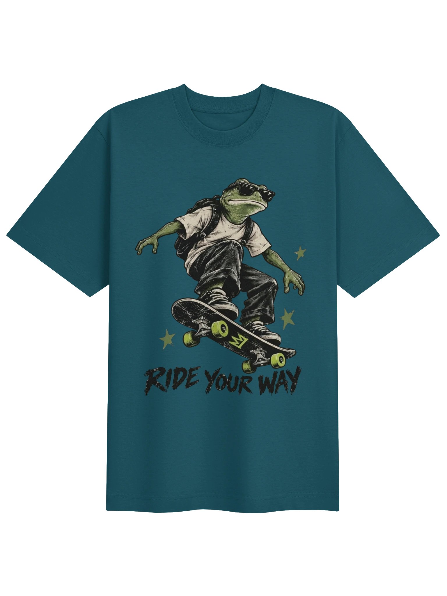 Ride Your Way – Vintage Frog Skateboard T-Shirt product image (4)