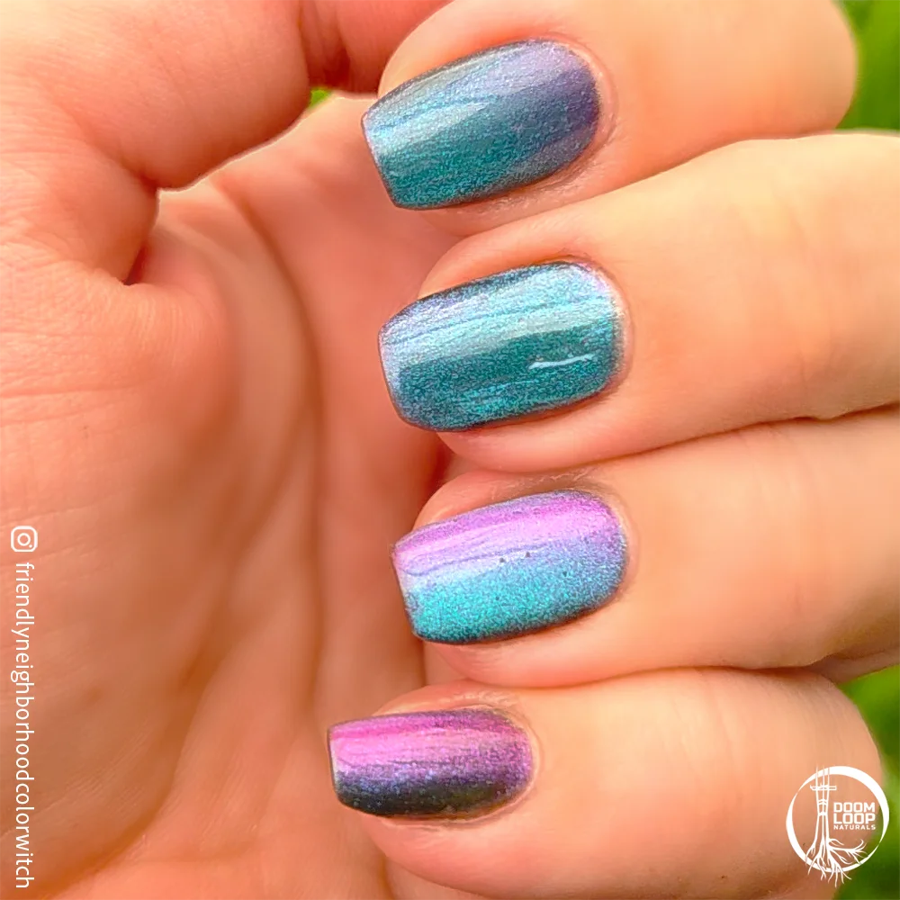 POOL MOOD - Green Teal and Violet High Contrast Magnetic Nail Polish product image (9)