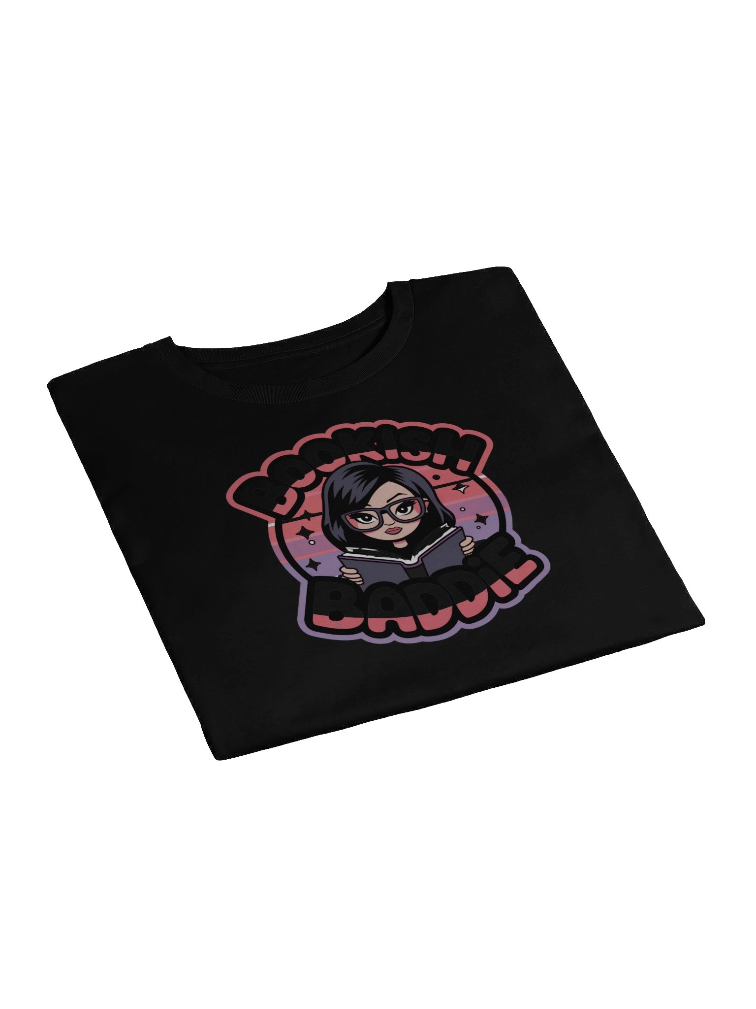 Bookish Baddie Illustrated Crop Top - Black product image (3)