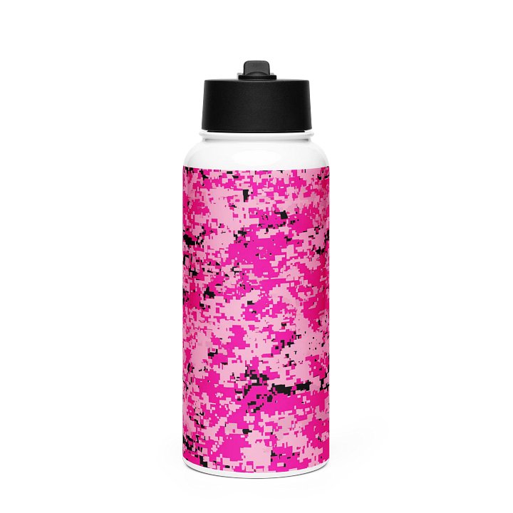 Pink Pixel Camo Stainless Steel Water Bottle product image (1)