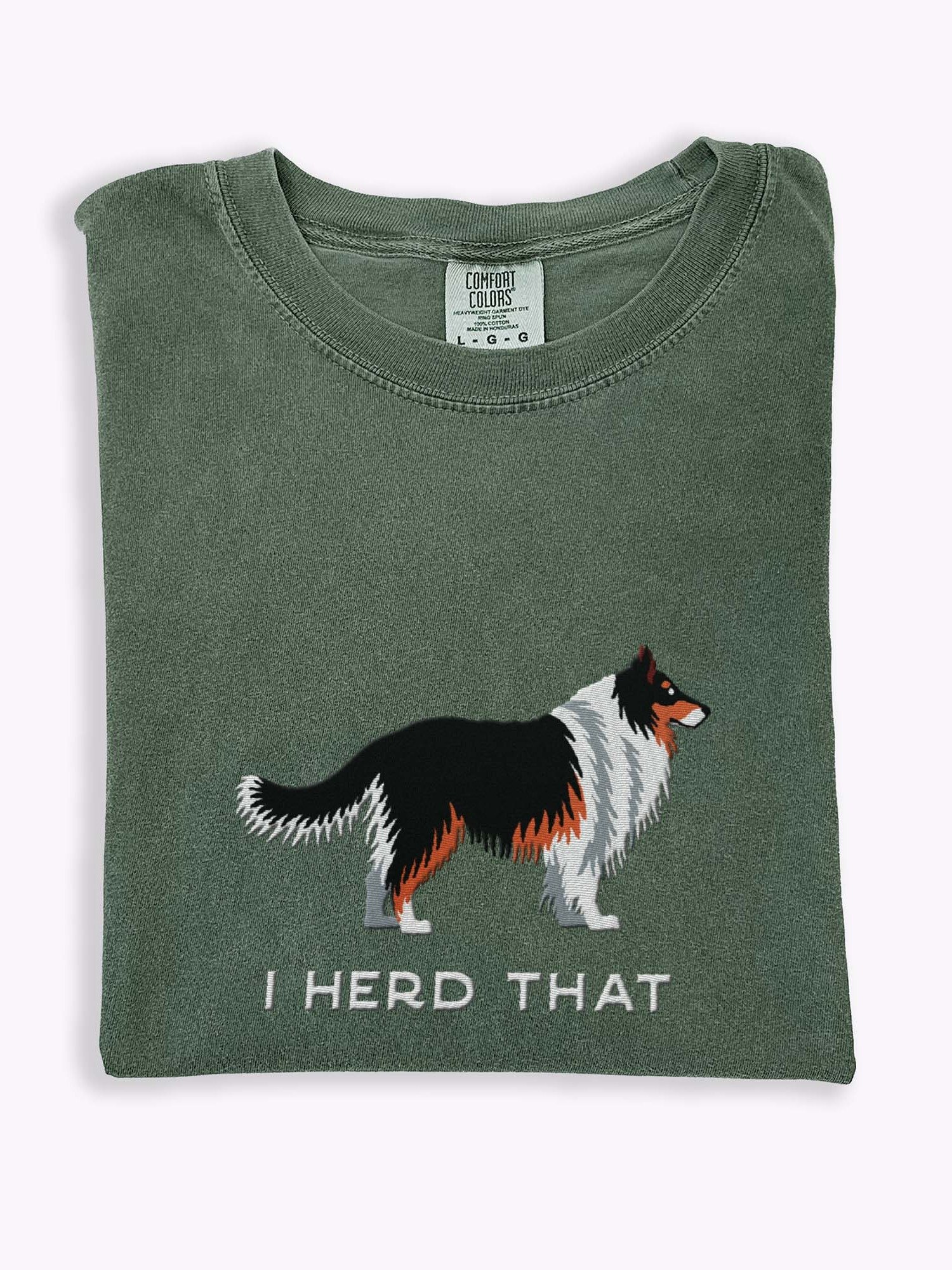 I Herd That T-Shirt(Embroidered) of a Shetland Sheepdog(Tricolor) product image (1)
