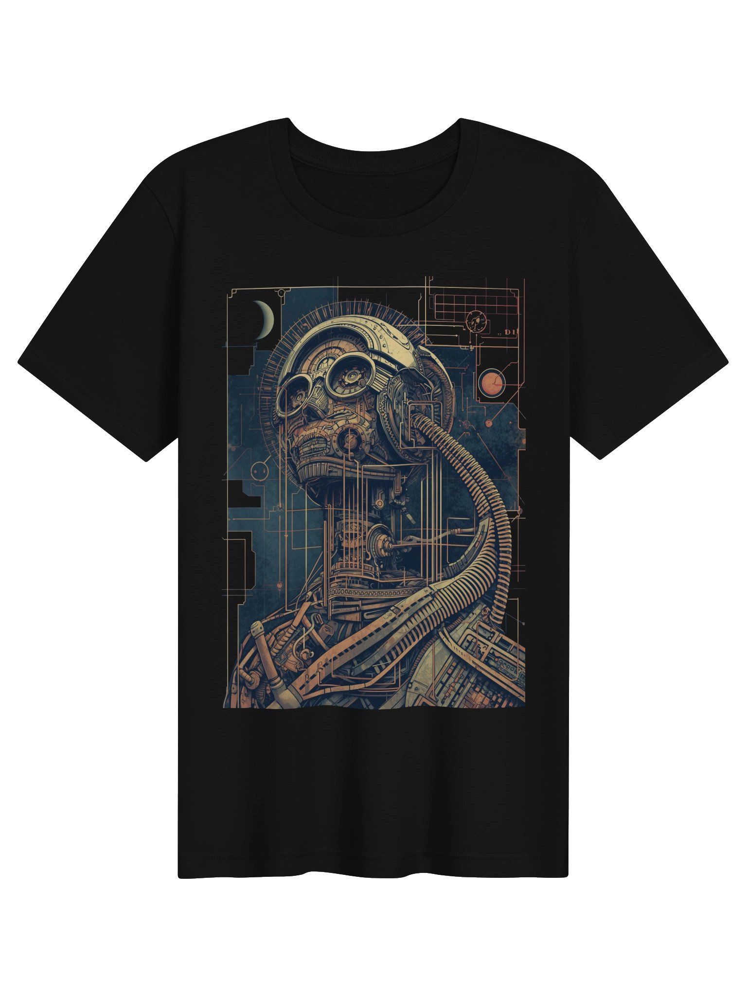 Retro-Futurist Cyborg Moon Lightweight T-Shirt product image (1)