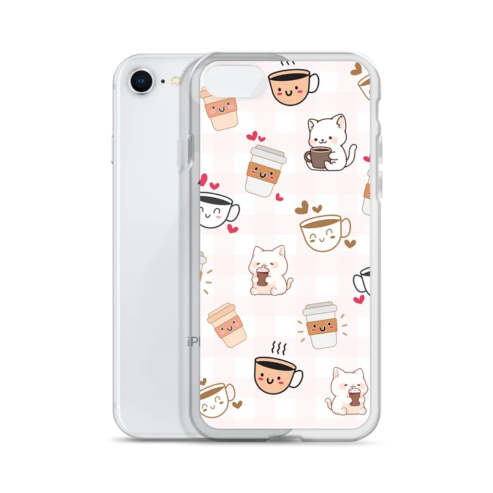 Kawaii Cat Coffee Clear iPhone Case product image (55)