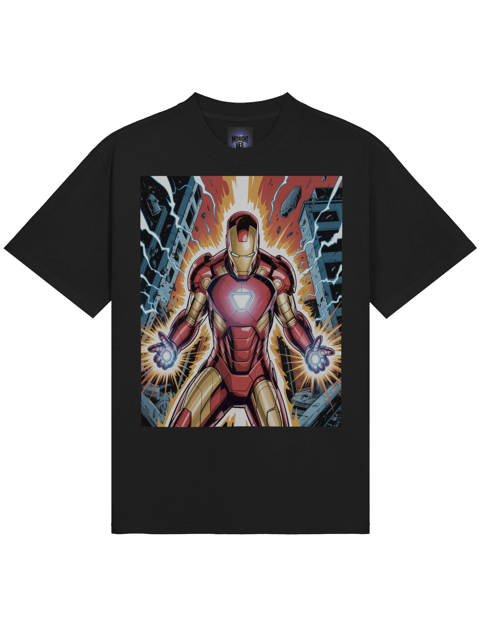 Iron Man Repulsor Eclipse Oversized Faded T-Shirt product image (5)