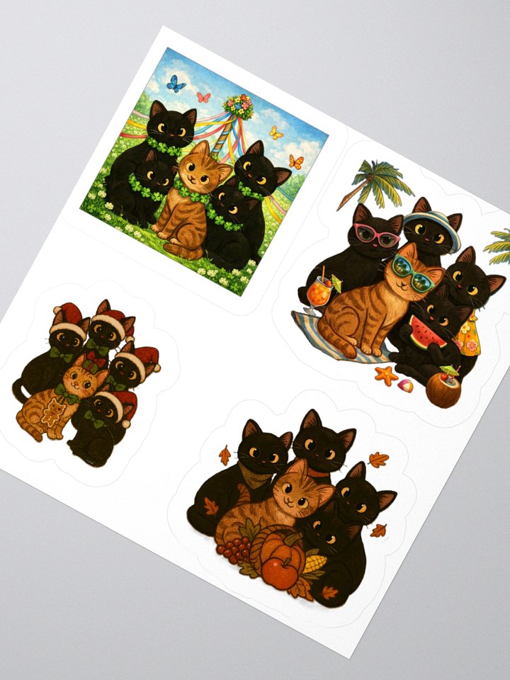 Cat brigade seasons Kiss Cut Stickers product image (2)