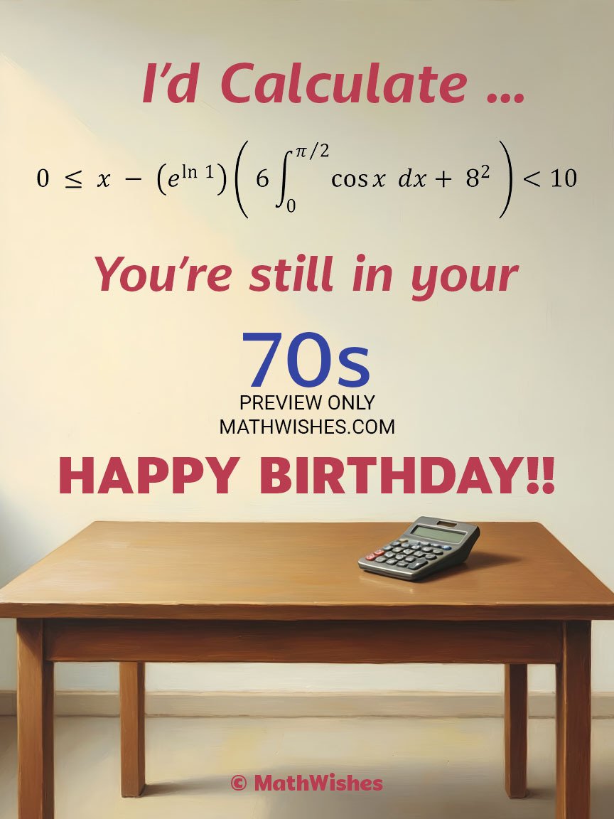 70s Birthday Card - Equation product image (1)