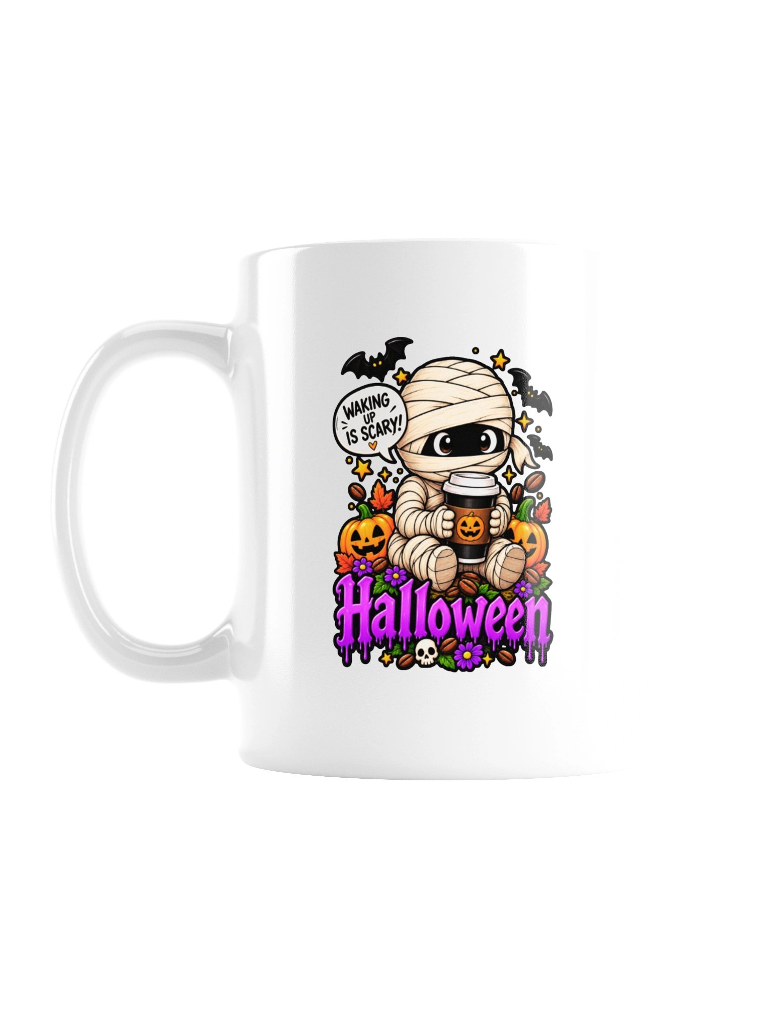 Halloween Mummy Coffee Mug – Waking Up Is Scary product image (3)