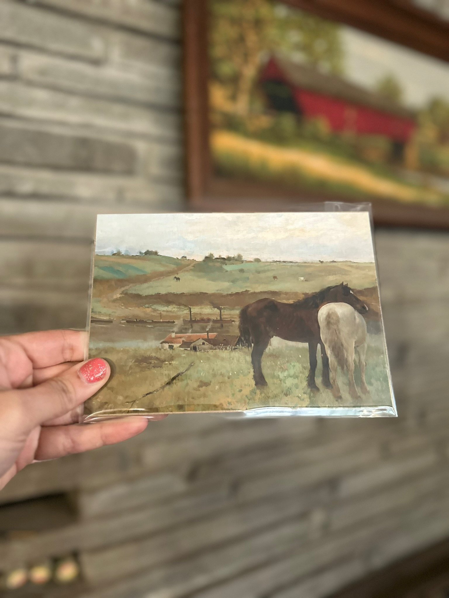 Edgar Degas "Horses in a Meadow" Vintage Equestrian Giclee Fine Art Print | 5x7 | The Ribbon Room product image (1)