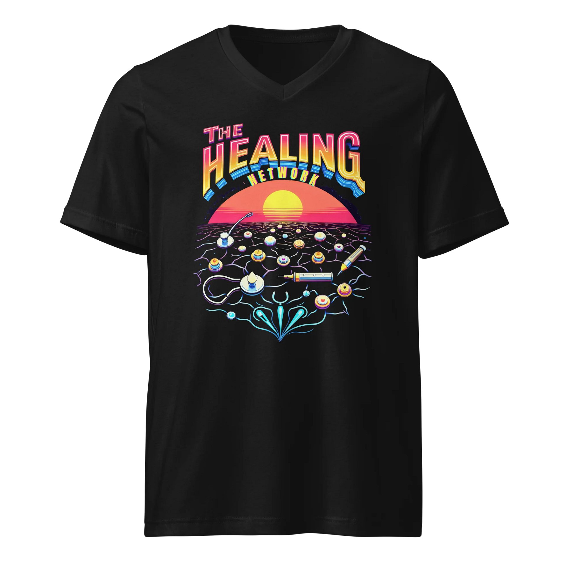 Sunset Healing Network V-Neck Tee product image (1)