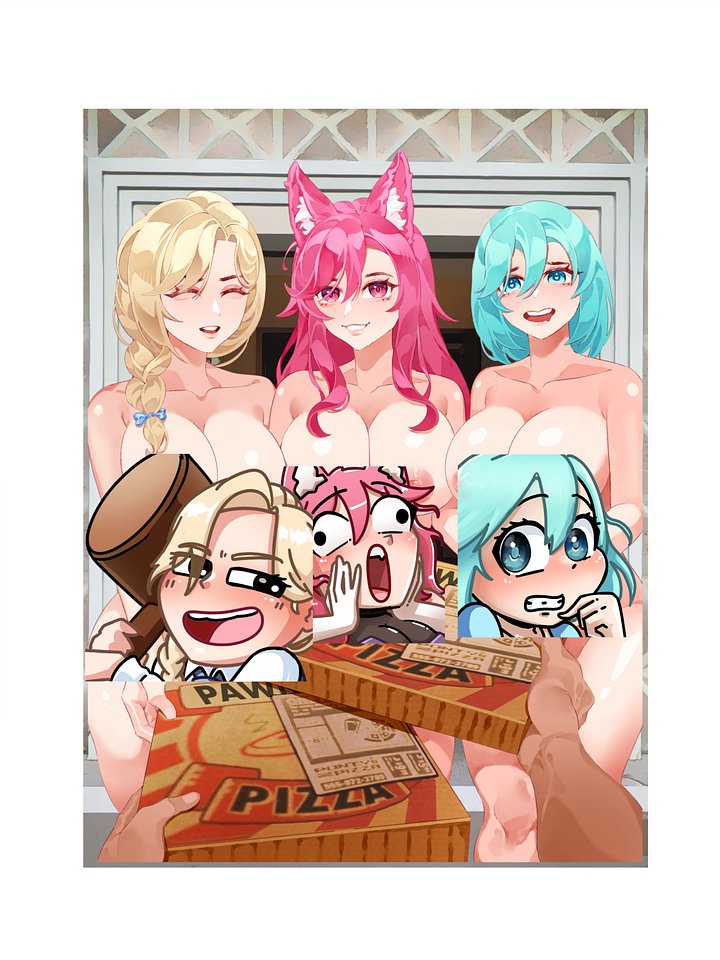 Cynthia, Akihiko, & Selphie - Ordering Pizzas for Ladies Night - NSFW - FRAMED product image (1)