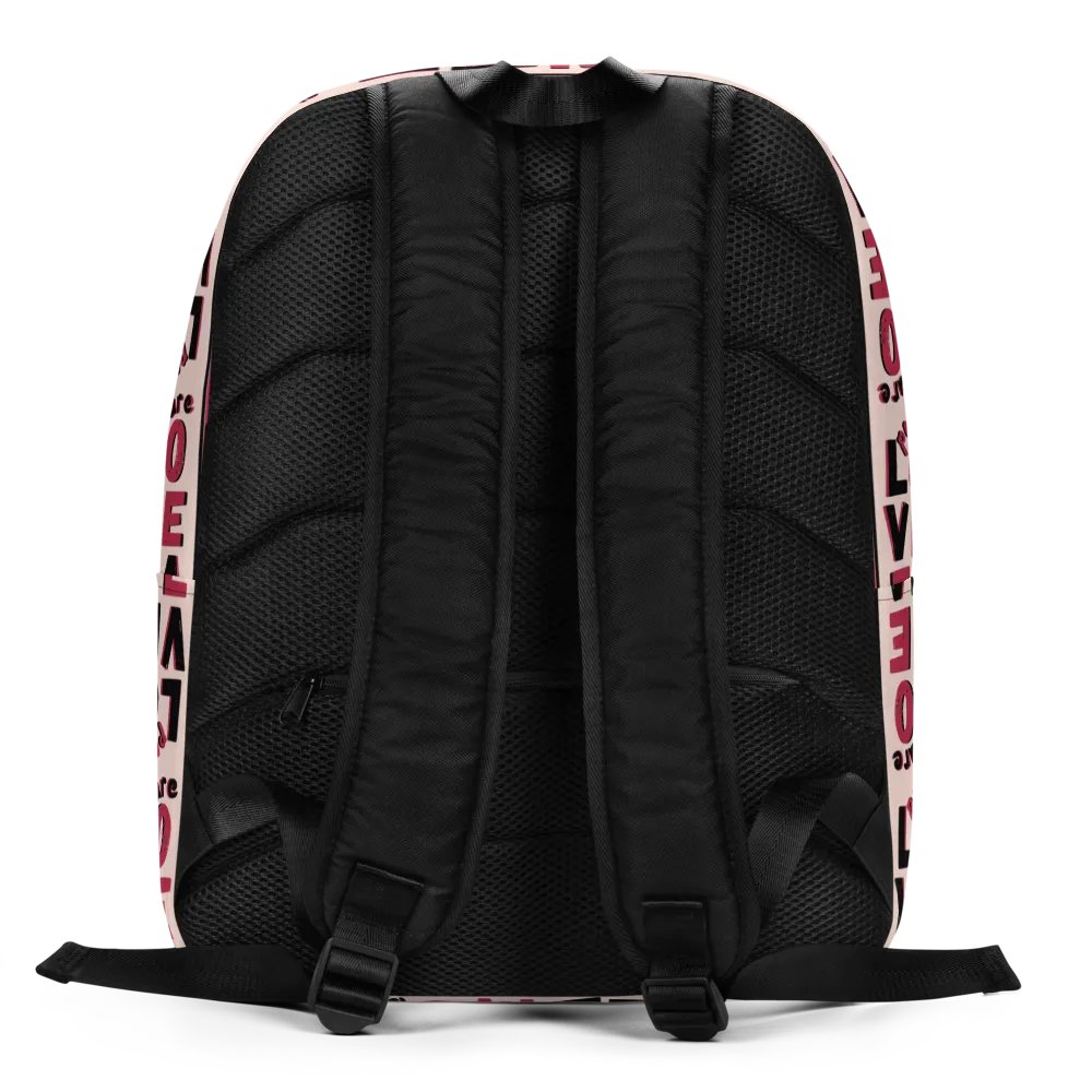 Pure LOVE dual Color Stripes on peach Background - Minimalist Backpack product image (8)