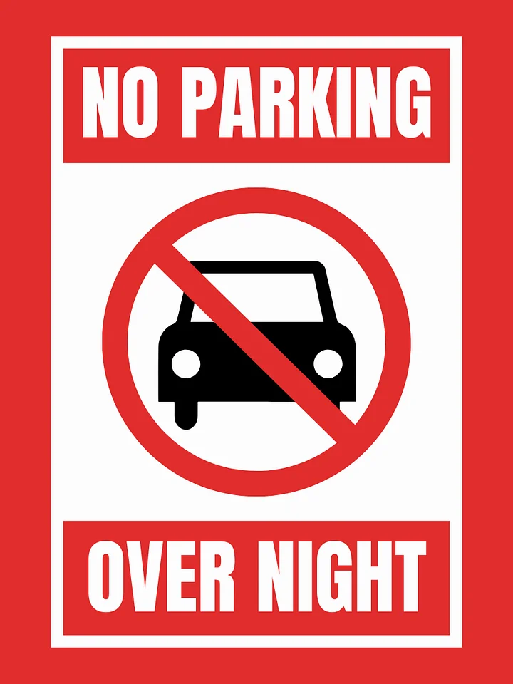 No Parking Overnight Door Sign - Printable Download product image (2)