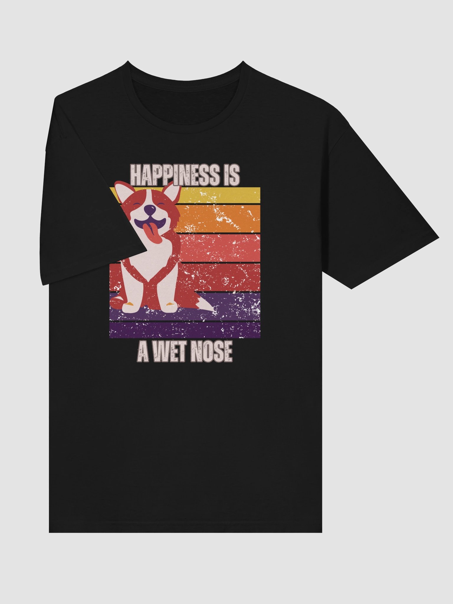 Happiness is a Wet Nose – Retro Dog Lover T-Shirt product image (3)