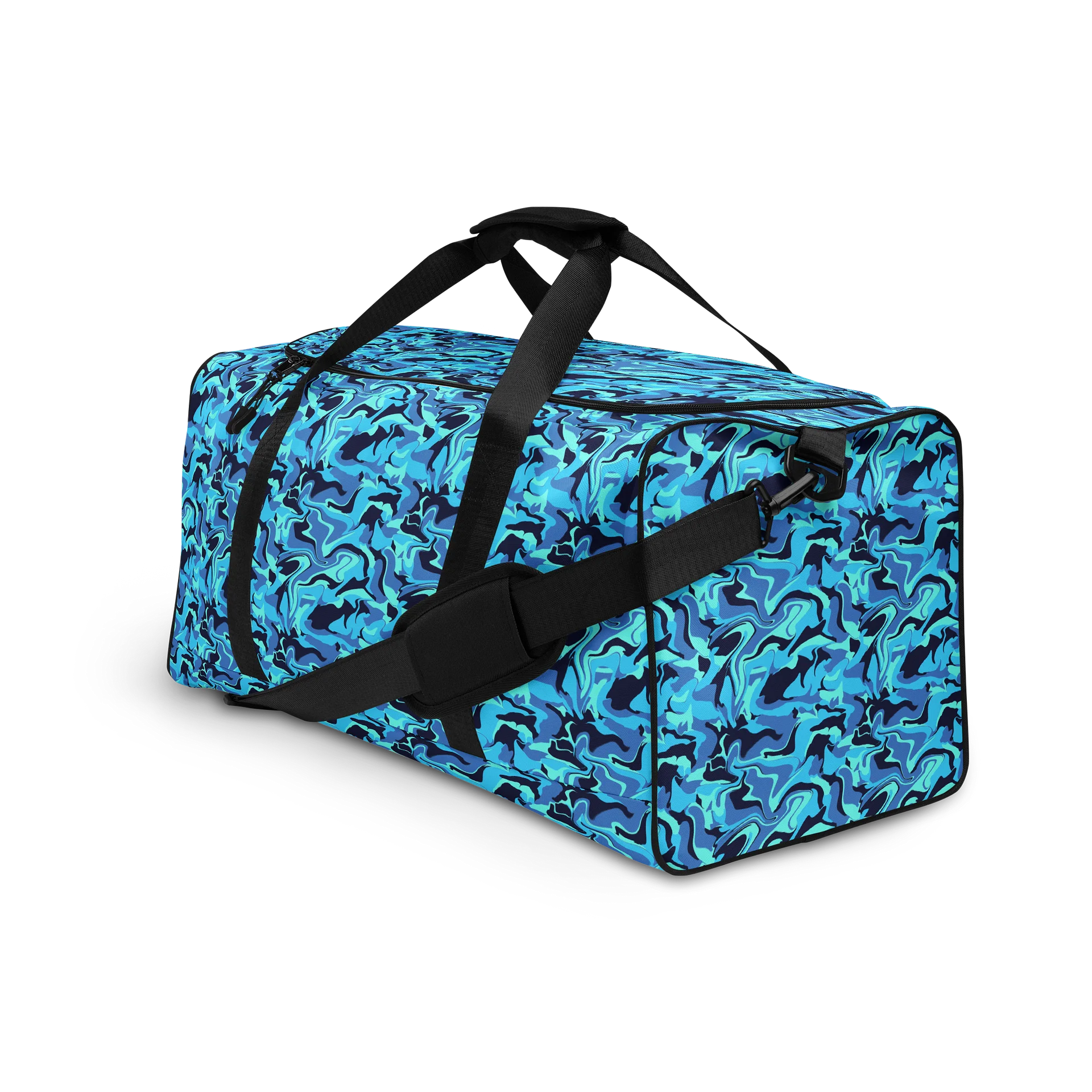 Camouflage Blue Waves | Gym Duffel Bag. product image (3)