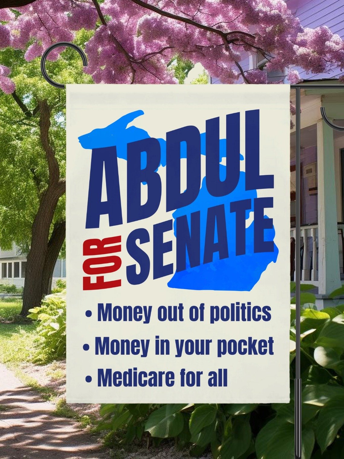 Abdul For Senate Garden Flag, Midterm Election Michigan product image (4)