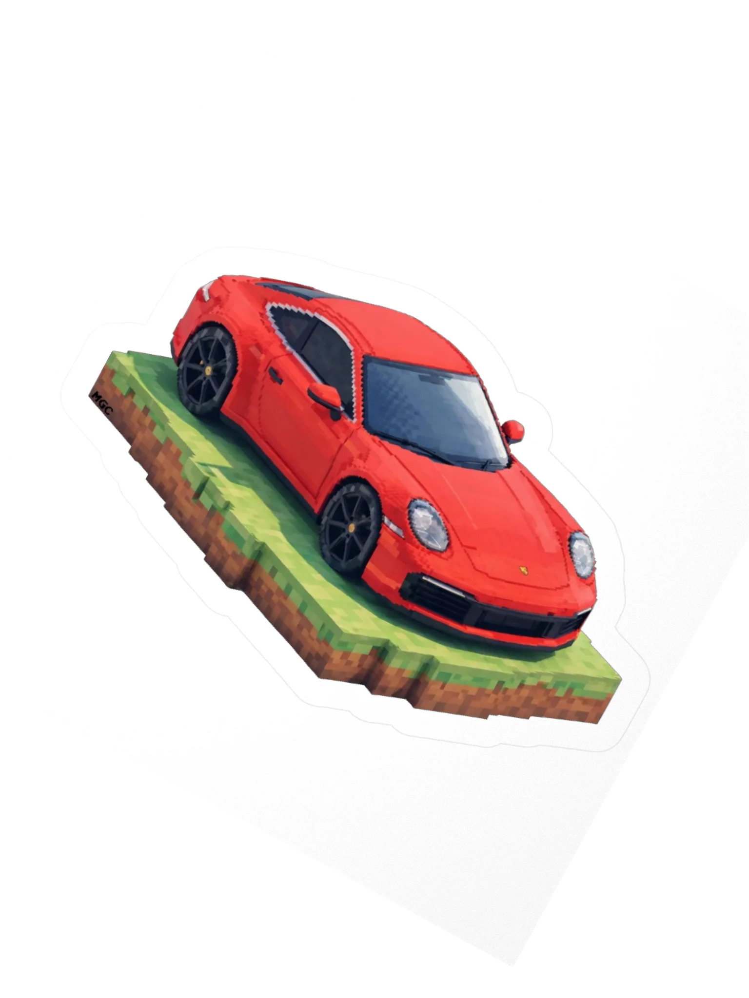 Red Porsche 911 Carrera Sticker (Pixel, Retro, Minecraft) product image (4)