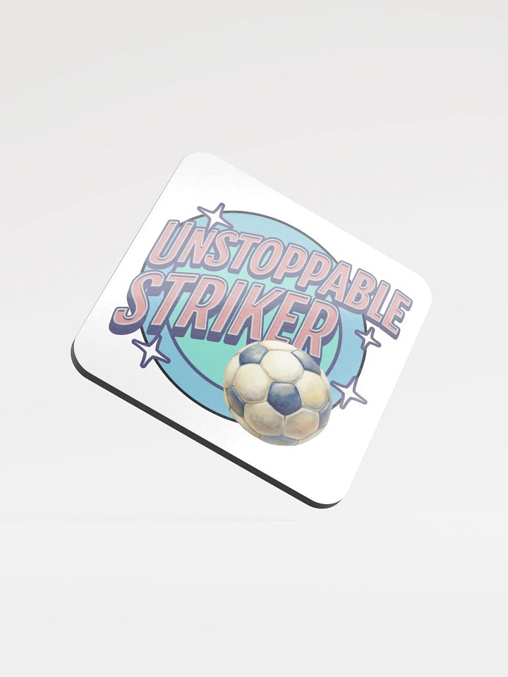 Unstoppable Striker Soccer Cork Coaster product image (2)
