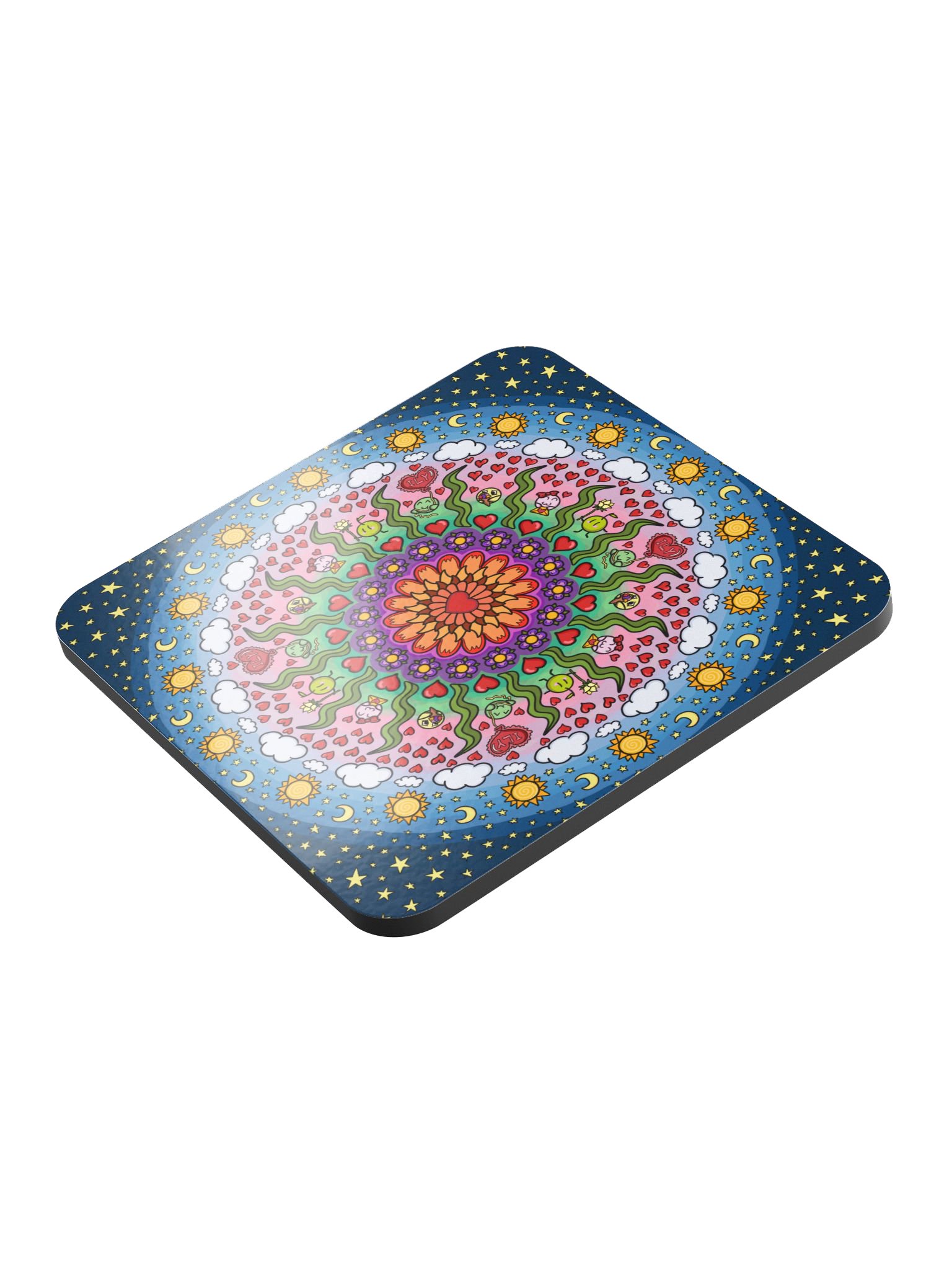 Dango Valentines Mandala - Glossed Cork Coaster product image (3)