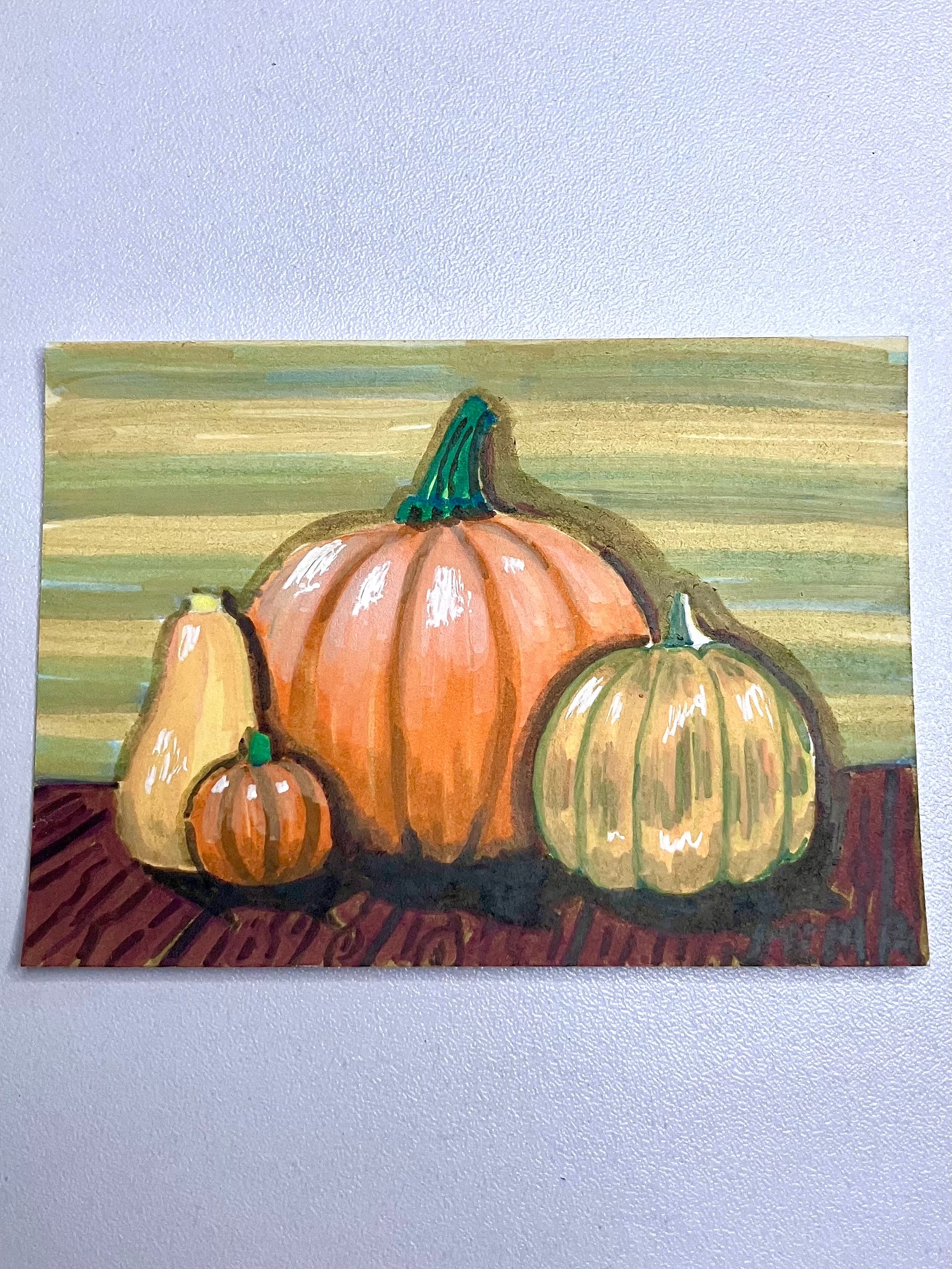 Fall Pumpkins ACEO Marker Original Art product image (2)