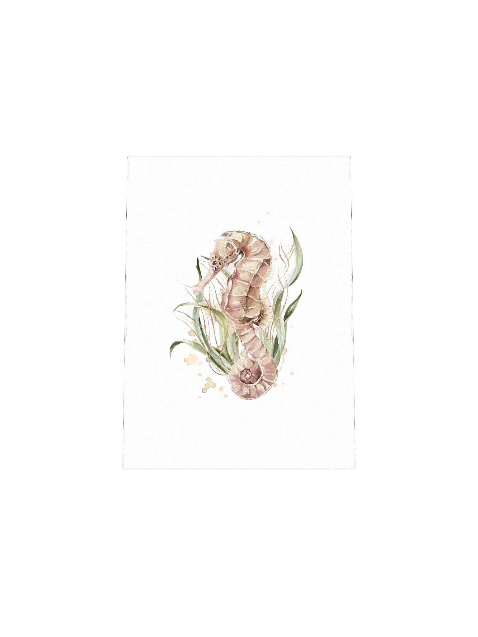 Seahorse Watercolor with Seaweed product image (6)