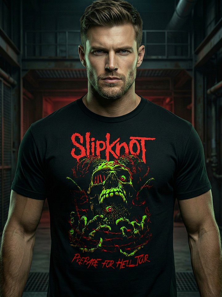 Slipknot T-Shirt Prepare For Hell Tour Skull Dark Art | Heavy Metal Graphic Tee Corey Taylor | Nu Metal Gray Chapter Collector Shirt product image (1)