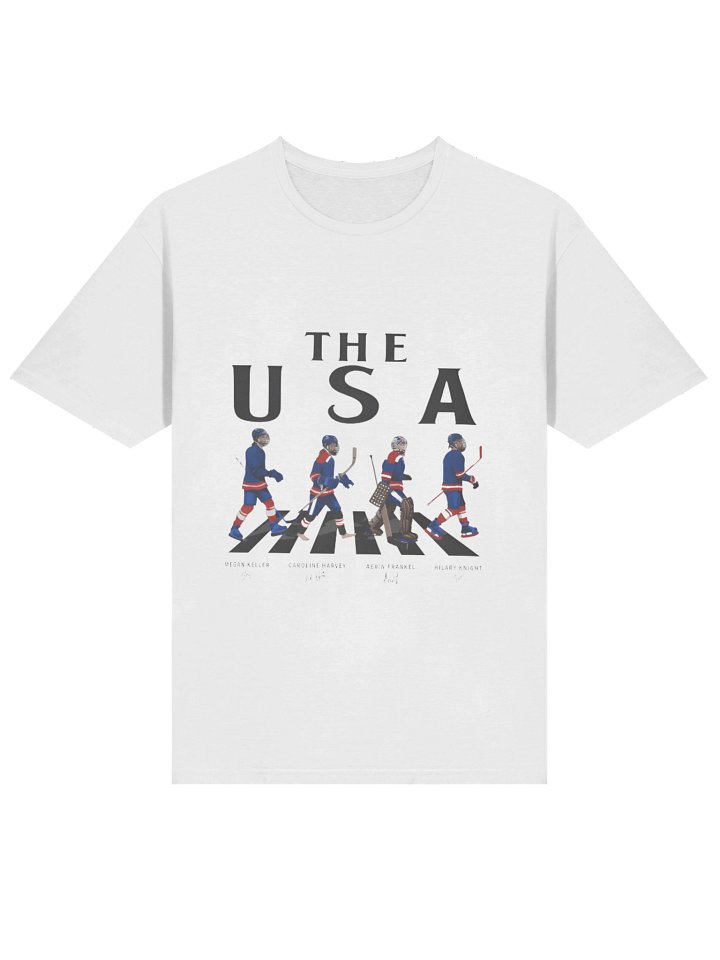 USA Women Ice Hockey Walking Road Signatures T-Shirt product image (2)