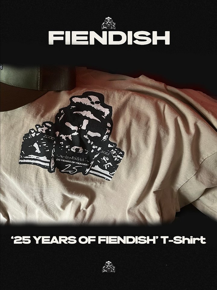 FIENDISH '25 YEARS OF FIENDISH' T-Shirt product image (1)