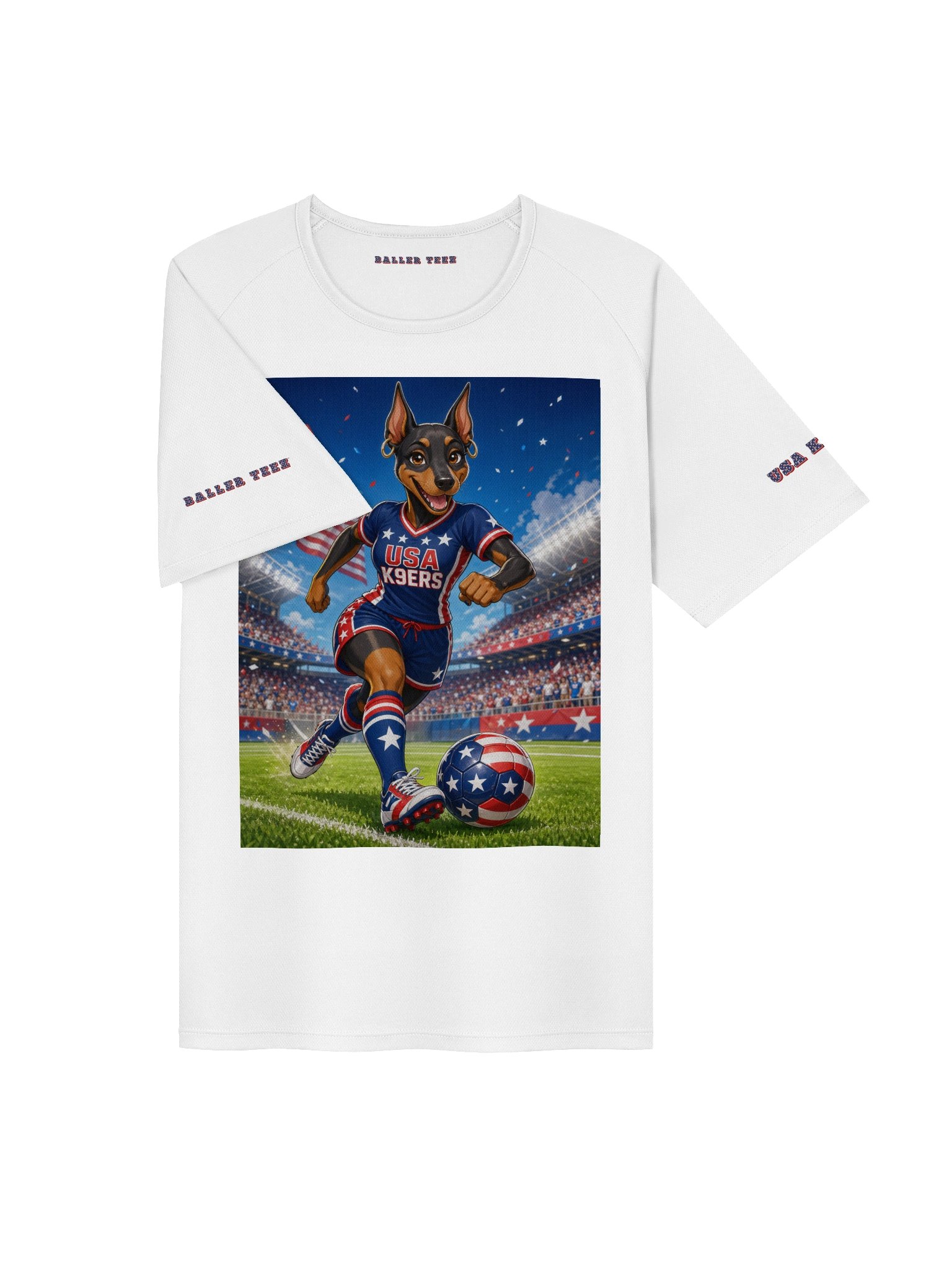 USA K9ERS Soccer Female Doberman Unisex Sports Jersey product image (3)