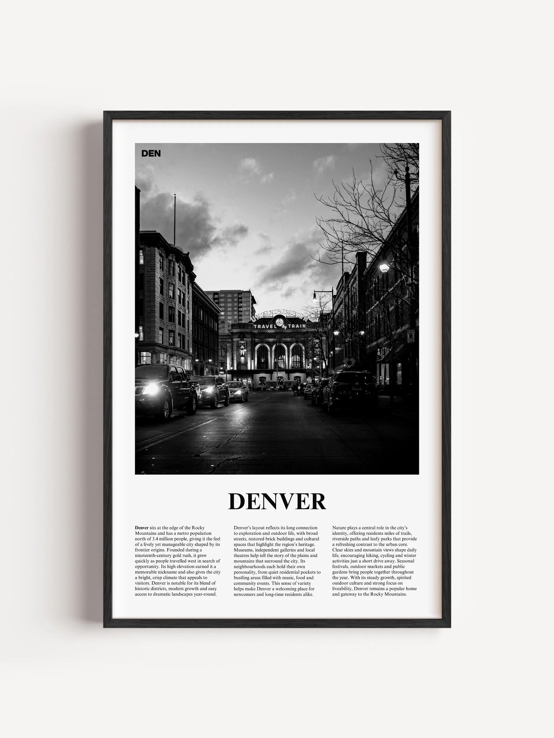 Denver 01 Newspaper Poster | Framed product image (1)