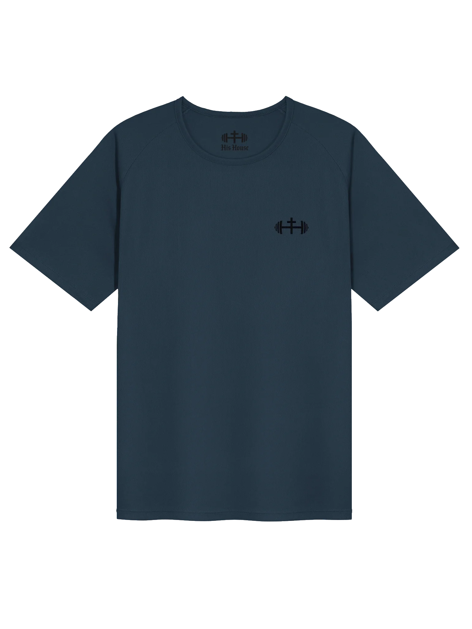 His House Mens Performance Crew Collar T-Shirt -Black Logo by His House