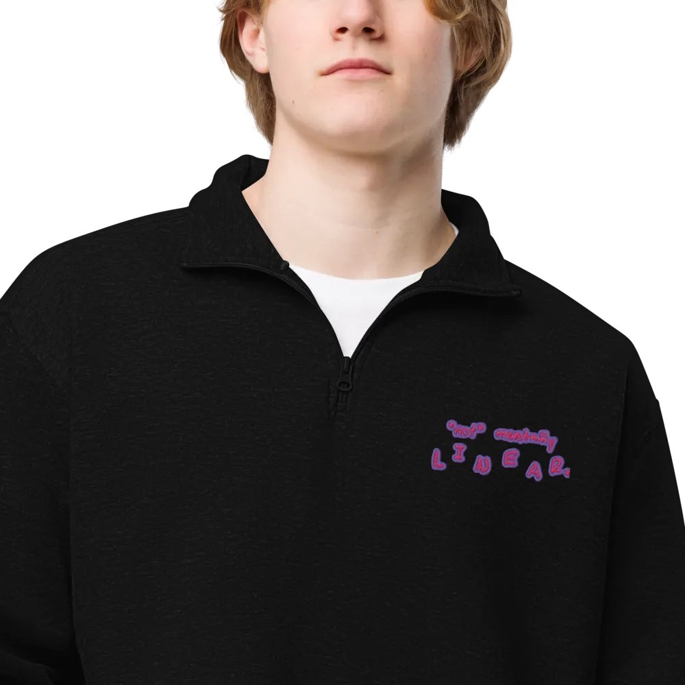 *not* mentally linear. (berry design) embroidered quarter zip product image (5)