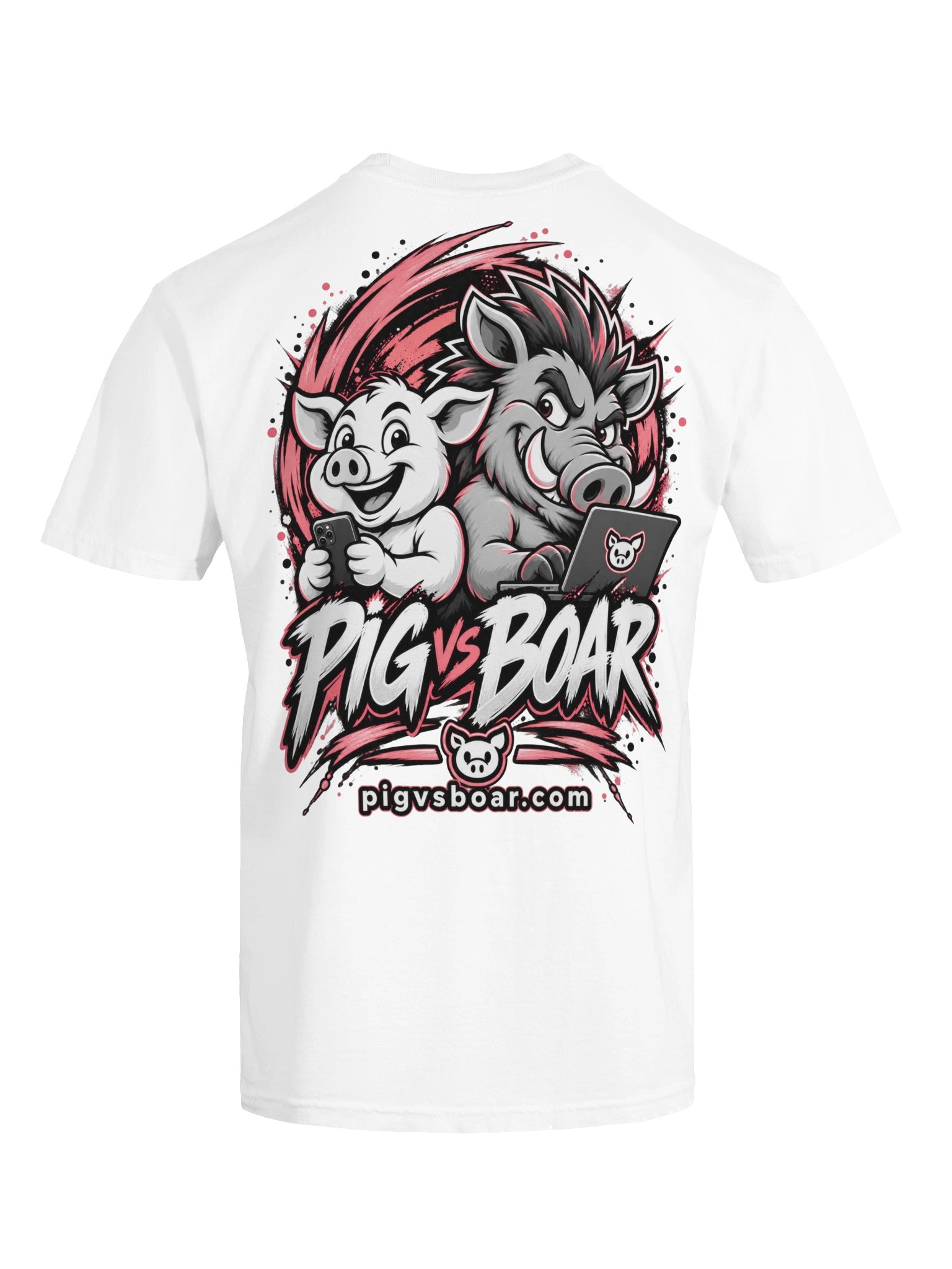 Pig vs Boar Showdown Adult Tee - Pink product image (11)