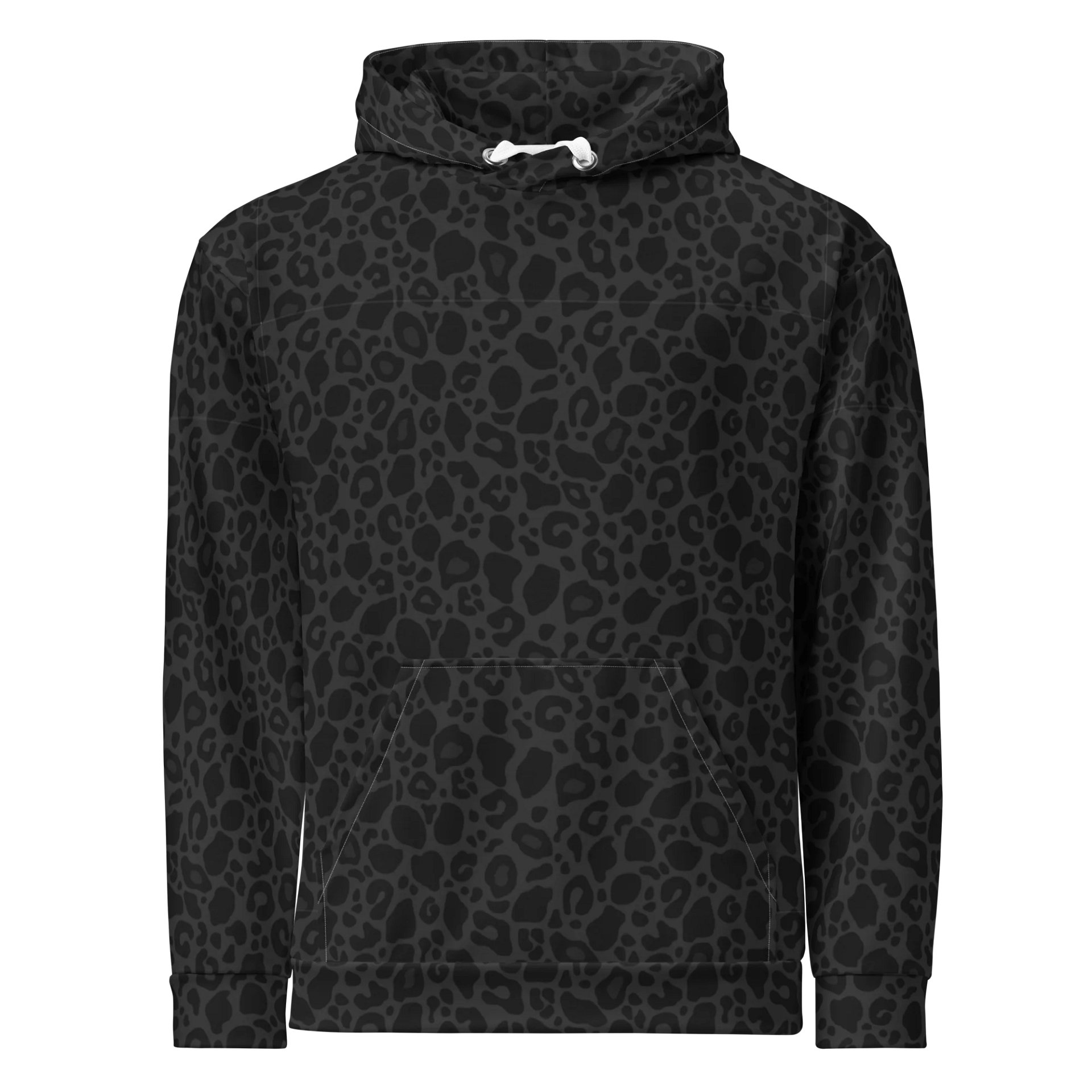 Unisex Hoodie with Sustainable Black Leopard Print Fabric product image (1)