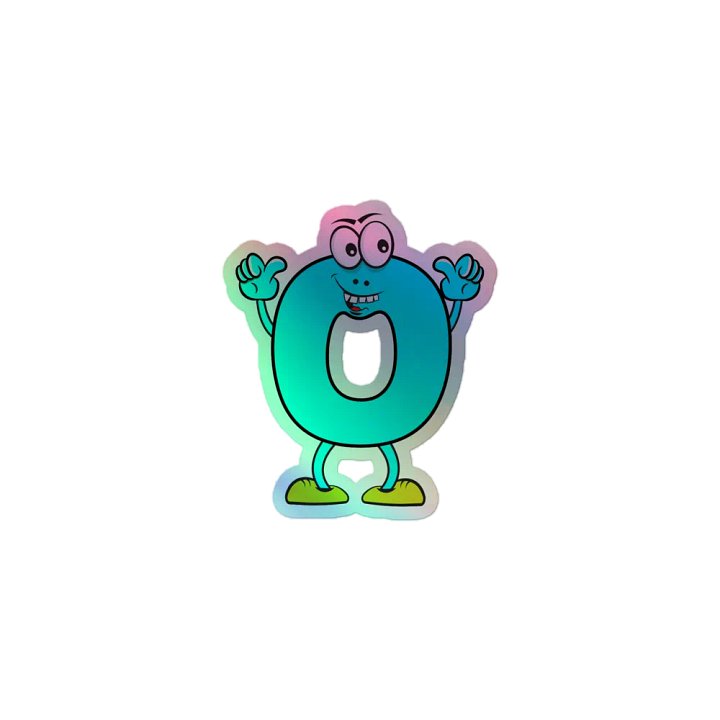 O Letter Cartoon Character Holographic Sticker product image (1)