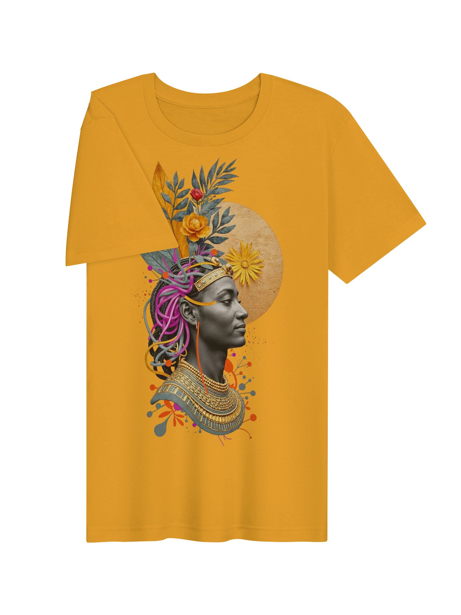 Golden Botanical Goddess Portrait Tee product image (73)
