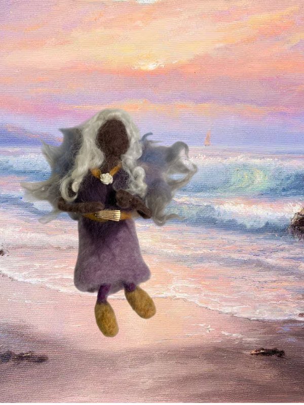 Floating "Amethyst Dream" Needle Felted Fairy – Handcrafted 6” Hanging Angel product image (6)