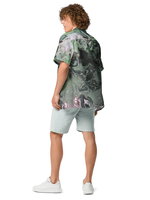 Metallic Green Fluid Acrylic Buttoned Shirt product image (8)