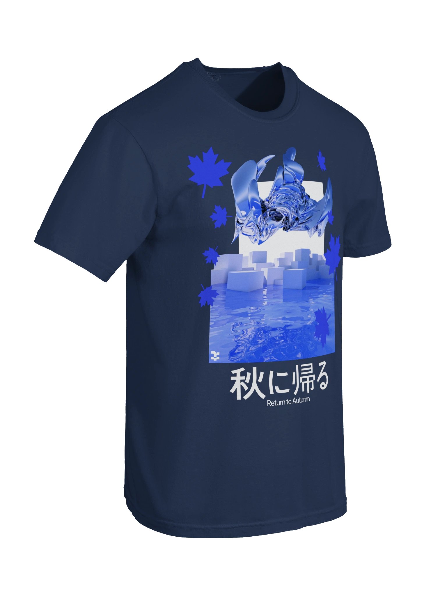秋に帰る Return to Autumn T-Shirt (Blue Edition) product image (10)
