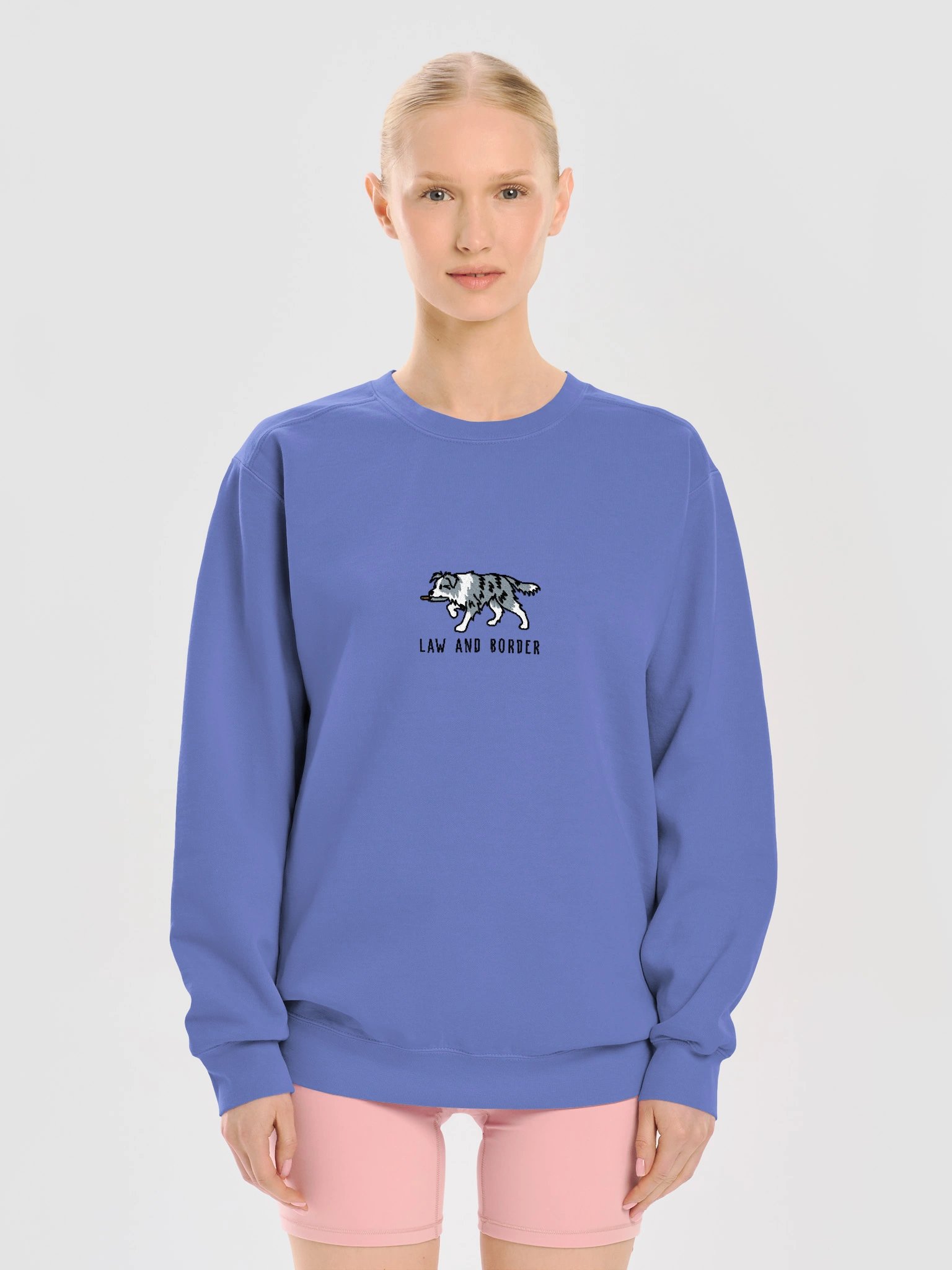 Law and Border Funny Chibi-Style Embroidered Premium Sweatshirt for Border Collie(Blue Merle) Owners product image (13)