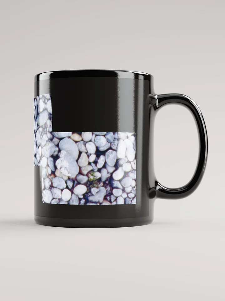 Cama Beach Rocks on black glossy mug product image (1)