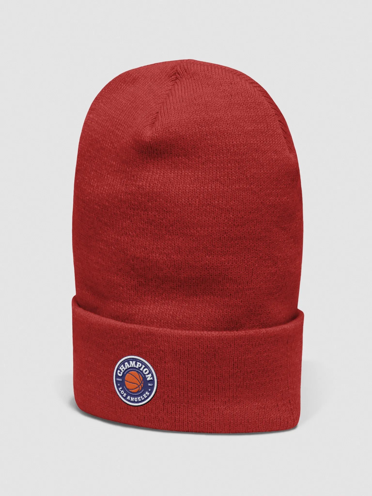 "Champion | Los Angeles" Embroidered Unisex Cuffed Beanie product image (5)