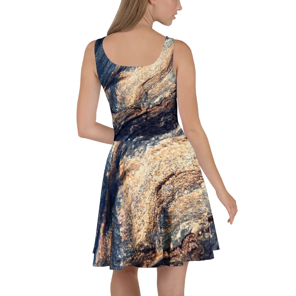 Obsidian Life All-Over Print Women's Volcanic Glass & Dark Mineral A-Line Skater Dress product image (4)