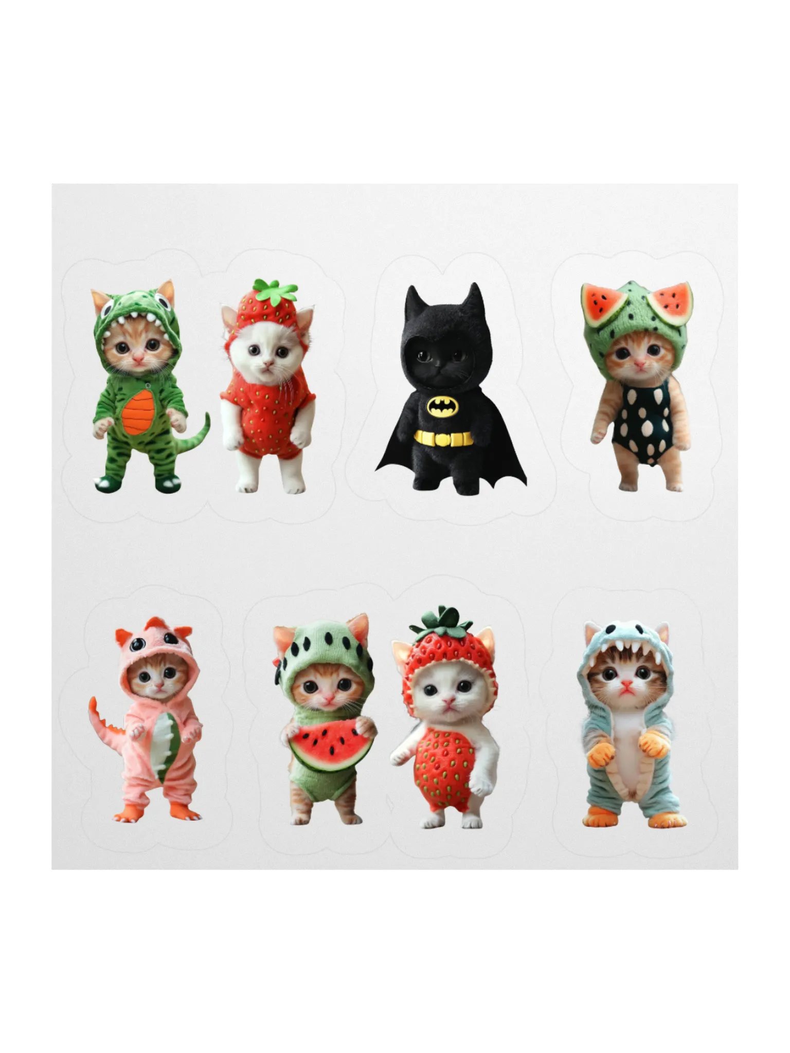 Cute Cat Kiss Cut Stickers / pet.dance.lovers / Whiskerful Costumed Kittens Sticker Pack product image (3)