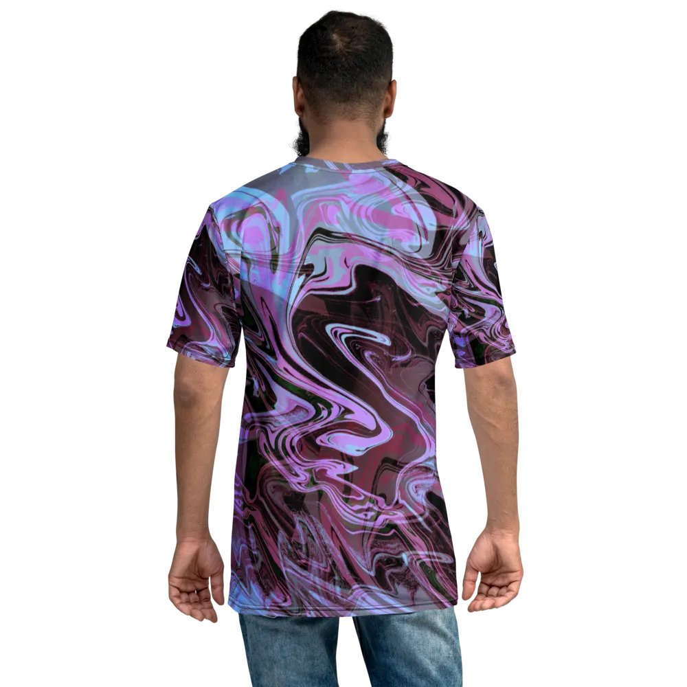 Pink, Black and Blue Swarm Pattern Urban Design T-Shirt product image (7)
