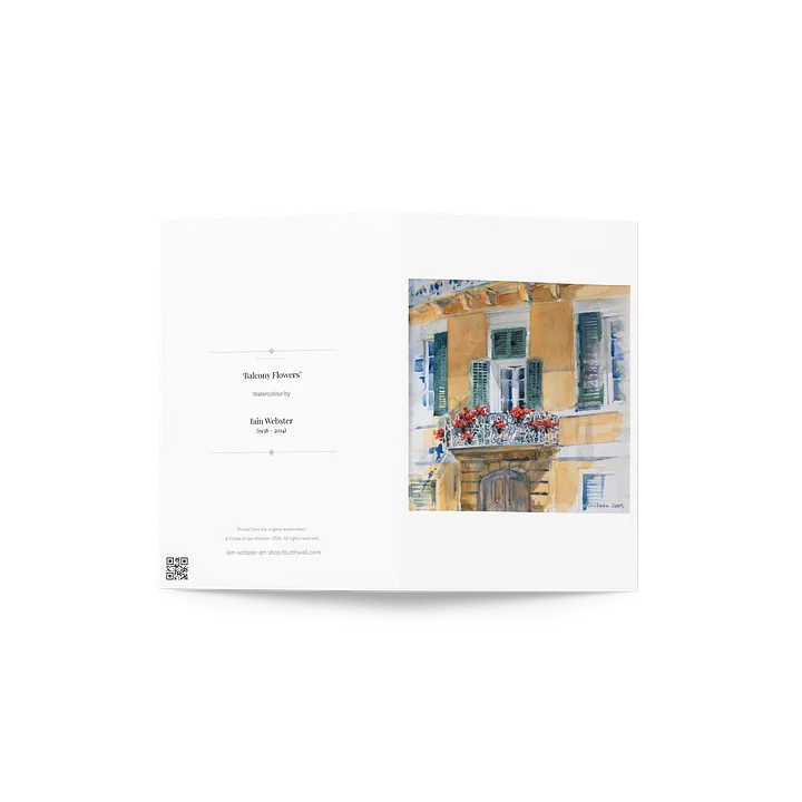 'Balcony flowers' (watercolour) - Greeting Card product image (2)