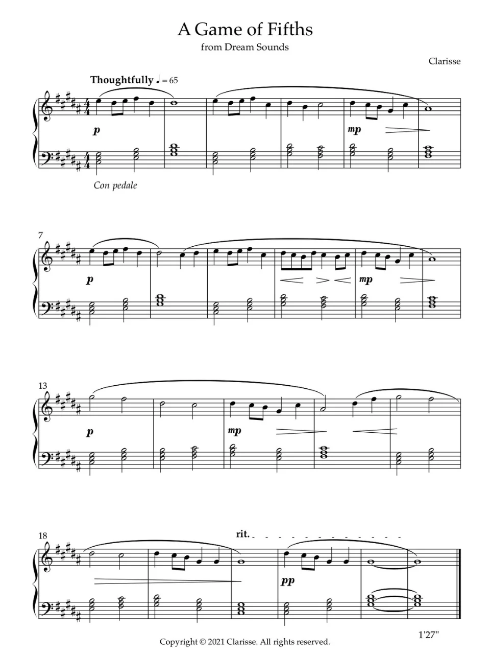 A Game of Fifths - Sheet Music product image (1)