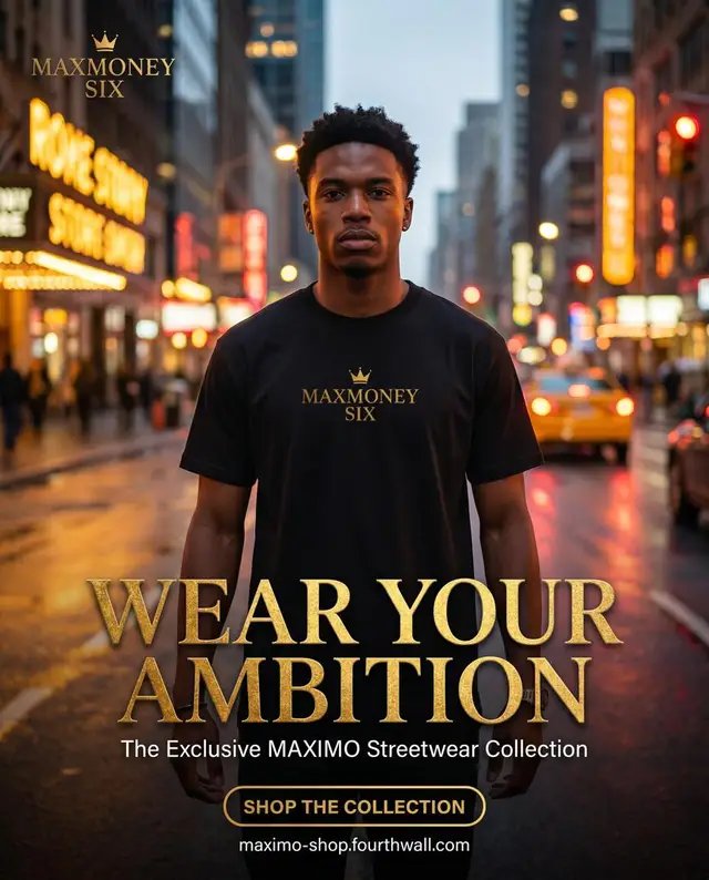 Level up your streetwear style with the exclusive MAXIMO apparel collection today. #MAXMONEYSIX